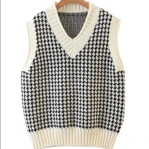 Houndstooth sweater vest